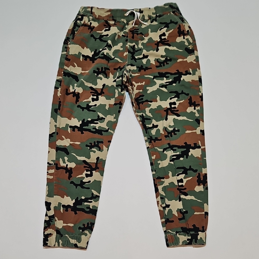LRG Men's Green Camouflage Cargo Pants Drawstring Jogger Size XL